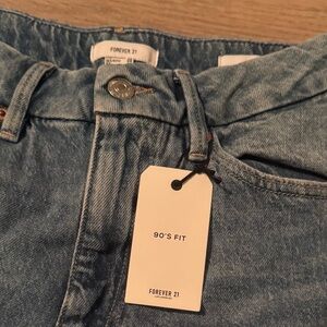 Forever 21 high-waisted 90s wide-leg baggy jeans medium vintage wash size 28 NWT